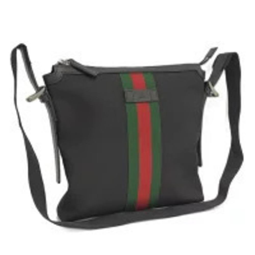 Gucci Shoulder Bag Canvas Sherry Black